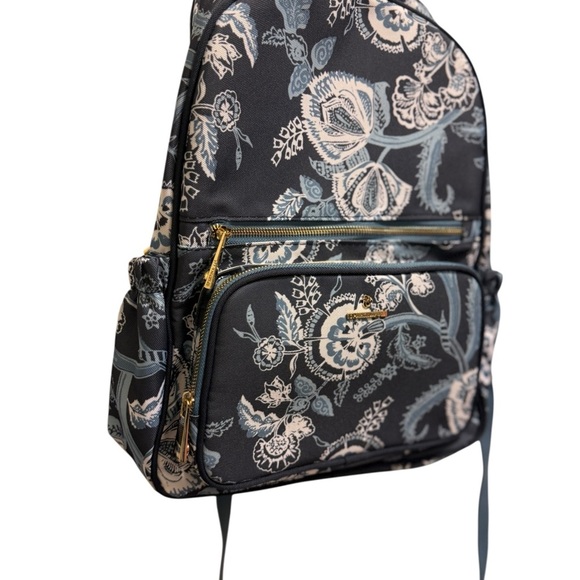 Spartina 449 blue  and Cream Floral tech Backpack - Picture 6 of 16